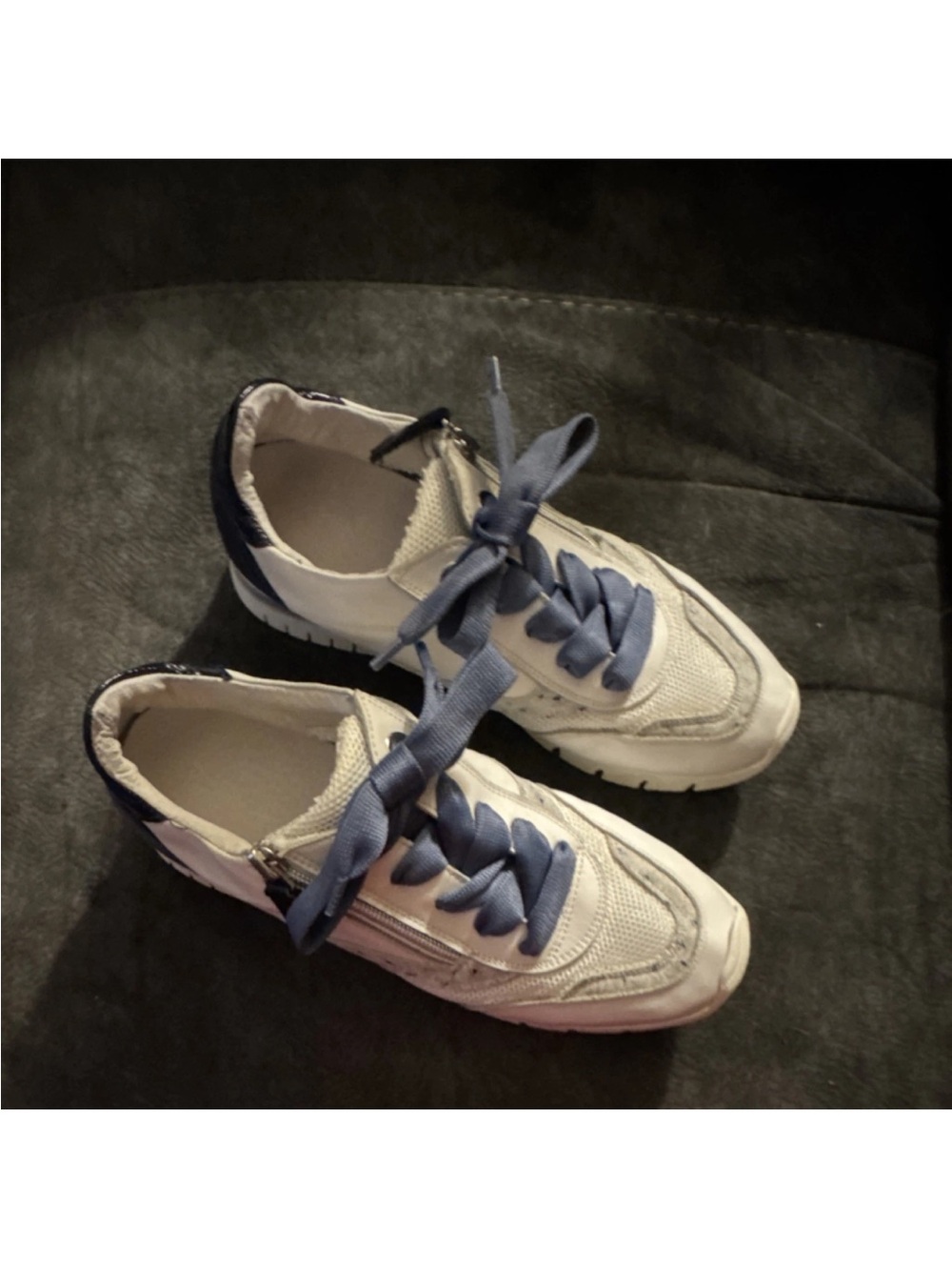 Ron White Blue/White/Grey Sneakers Zip up with Laces - Picture 3 of 6